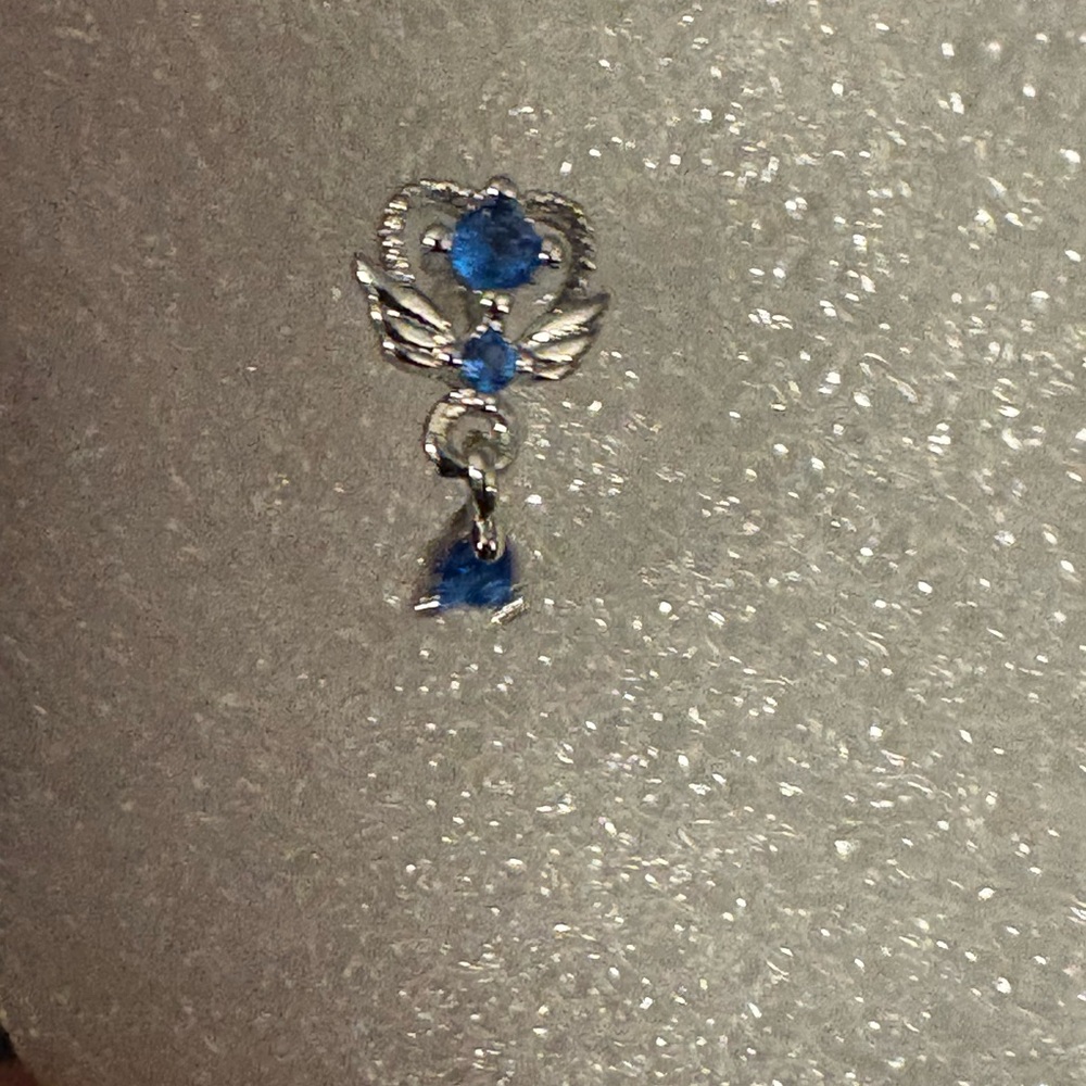 Nose Ring- Blue Heart Nose Stud Ring 20 G Stainless Steel Stud NoseRing